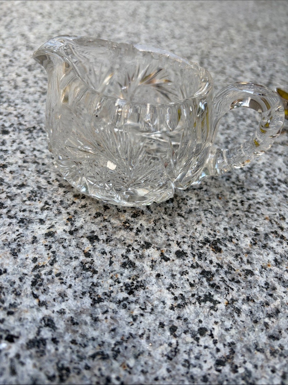 Clear Cut Glass Creamer Pitcher - Classic Crystal Look
